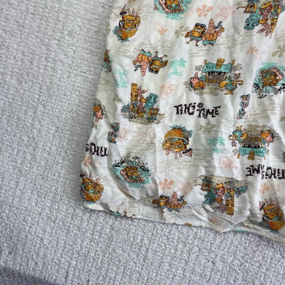 Nickelodeon SpongeBob Squarepants Summer Tropical Hawaiian Shirt Mens Size S - Picture 12 of 15